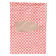 Load image into Gallery viewer, English Large White Pig Pink Check Flag Canvas House Size BB7938CHF