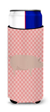 Load image into Gallery viewer, English Large White Pig Pink Check   Hugger for slim cans
