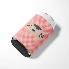 Load image into Gallery viewer, Gloucester Old Spot Pig Pink Check Can or Bottle Hugger BB7940CC