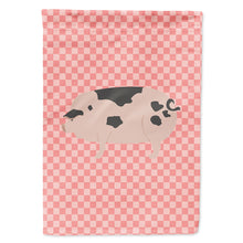 Load image into Gallery viewer, Gloucester Old Spot Pig Pink Check Flag Canvas House Size BB7940CHF