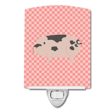 Load image into Gallery viewer, Gloucester Old Spot Pig Pink Check Ceramic Night Light BB7940CNL