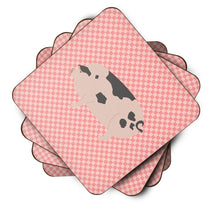 Load image into Gallery viewer, Gloucester Old Spot Pig Pink Check Foam Coaster  BB7940FC