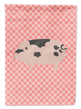 Load image into Gallery viewer, Gloucester Old Spot Pig Pink Check Garden Flag - Outdoor Decorative Yard Flag