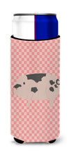 Load image into Gallery viewer, Gloucester Old Spot Pig Pink Check   Hugger for slim cans