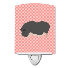 Load image into Gallery viewer, Vietnamese Pot-Bellied Pig Pink Check Ceramic Night Light BB7941CNL