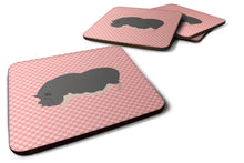 Load image into Gallery viewer, Vietnamese Pot-Bellied Pig Pink Check Foam Coaster  BB7941FC