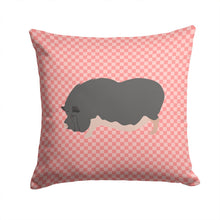 Load image into Gallery viewer, Vietnamese Pot-Bellied Pig Pink Check Throw Pillow - 14x14 Decorative Pillow – Art for Your Home &amp; Patio BB7941PW1414