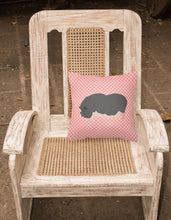 Load image into Gallery viewer, Vietnamese Pot-Bellied Pig Pink Check Fabric Decorative Pillow BB7941PW1818