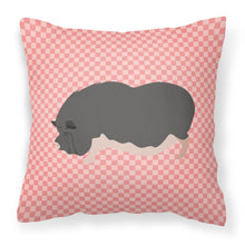 Load image into Gallery viewer, Vietnamese Pot-Bellied Pig Pink Check Fabric Decorative Pillow BB7941PW1818