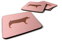 Load image into Gallery viewer, Duroc Pig Pink Check Foam Coaster  BB7942FC