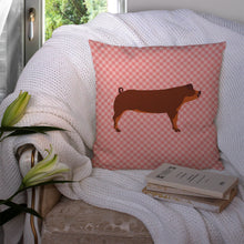 Load image into Gallery viewer, Duroc Pig Pink Check Throw Pillow - 14x14 Decorative Pillow – Art for Your Home &amp; Patio BB7942PW1414