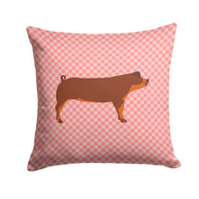 Load image into Gallery viewer, Duroc Pig Pink Check Throw Pillow - 14x14 Decorative Pillow – Art for Your Home &amp; Patio BB7942PW1414