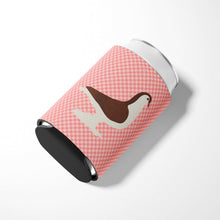 Load image into Gallery viewer, Large Pigeon Pink Check Can or Bottle Hugger BB7943CC