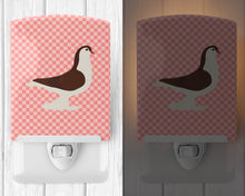 Load image into Gallery viewer, Large Pigeon Pink Check Ceramic Night Light BB7943CNL