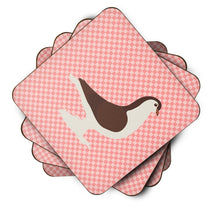 Load image into Gallery viewer, Large Pigeon Pink Check Foam Coaster  BB7943FC