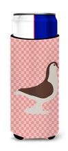 Load image into Gallery viewer, Large Pigeon Pink Check   Hugger for slim cans