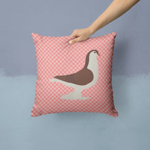 Load image into Gallery viewer, Large Pigeon Pink Check Throw Pillow - 14x14 Decorative Pillow – Art for Your Home &amp; Patio BB7943PW1414
