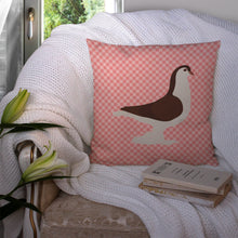 Load image into Gallery viewer, Large Pigeon Pink Check Throw Pillow - 14x14 Decorative Pillow – Art for Your Home &amp; Patio BB7943PW1414