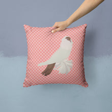 Load image into Gallery viewer, German Helmet Pigeon Pink Check Throw Pillow - 14x14 Decorative Pillow – Art for Your Home &amp; Patio BB7944PW1414