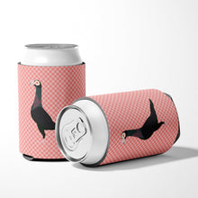 Load image into Gallery viewer, English Carrier Pigeon Pink Check Can or Bottle Hugger BB7945CC