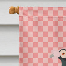 Load image into Gallery viewer, English Carrier Pigeon Pink Check Flag Canvas House Size BB7945CHF
