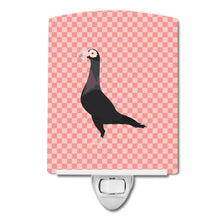Load image into Gallery viewer, English Carrier Pigeon Pink Check Ceramic Night Light BB7945CNL