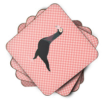 Load image into Gallery viewer, English Carrier Pigeon Pink Check Foam Coaster  BB7945FC