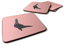 Load image into Gallery viewer, English Carrier Pigeon Pink Check Foam Coaster  BB7945FC