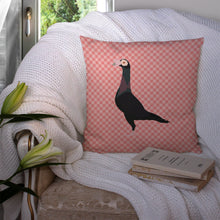 Load image into Gallery viewer, English Carrier Pigeon Pink Check Throw Pillow - 14x14 Decorative Pillow – Art for Your Home &amp; Patio BB7945PW1414