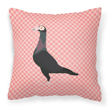 Load image into Gallery viewer, English Carrier Pigeon Pink Check Fabric Decorative Pillow BB7945PW1818