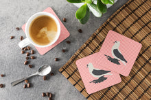 Load image into Gallery viewer, Saxon Fairy Swallow Pigeon Pink Check Foam Coaster  BB7946FC