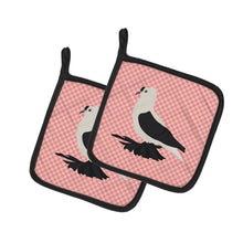 Load image into Gallery viewer, Saxon Fairy Swallow Pigeon Pink Check Pot Holders - Set of 2 - Heat-Resistant Kitchen Essentials BB7946PTHD