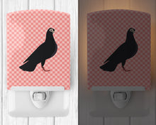 Load image into Gallery viewer, Budapest Highflyer Pigeon Pink Check Ceramic Night Light BB7947CNL
