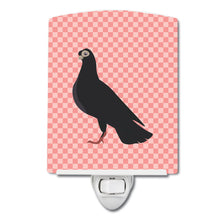 Load image into Gallery viewer, Budapest Highflyer Pigeon Pink Check Ceramic Night Light BB7947CNL