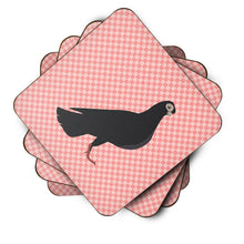 Load image into Gallery viewer, Budapest Highflyer Pigeon Pink Check Foam Coaster  BB7947FC