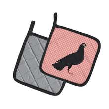 Load image into Gallery viewer, Budapest Highflyer Pigeon Pink Check Pot Holders - Set of 2 - Heat-Resistant Kitchen Essentials BB7947PTHD