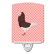 Load image into Gallery viewer, Capuchin Red Pigeon Pink Check Ceramic Night Light BB7948CNL