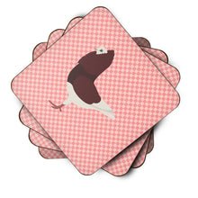 Load image into Gallery viewer, Capuchin Red Pigeon Pink Check Foam Coaster  BB7948FC
