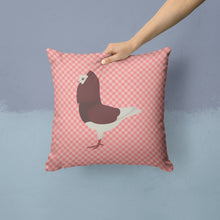 Load image into Gallery viewer, Capuchin Red Pigeon Pink Check Throw Pillow - 14x14 Decorative Pillow – Art for Your Home &amp; Patio BB7948PW1414