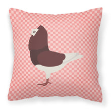 Load image into Gallery viewer, Capuchin Red Pigeon Pink Check Fabric Decorative Pillow BB7948PW1818