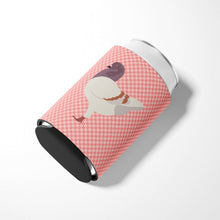 Load image into Gallery viewer, German Modena Pigeon Pink Check Can or Bottle Hugger BB7949CC
