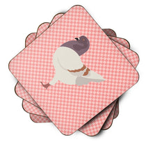 Load image into Gallery viewer, German Modena Pigeon Pink Check Foam Coaster  BB7949FC