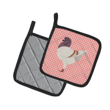 Load image into Gallery viewer, German Modena Pigeon Pink Check Pot Holders - Set of 2 - Heat-Resistant Kitchen Essentials BB7949PTHD