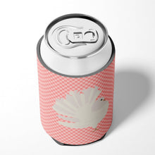 Load image into Gallery viewer, Silver Fantail Pigeon Pink Check Can or Bottle Hugger BB7950CC