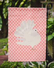 Load image into Gallery viewer, Silver Fantail Pigeon Pink Check Garden Flag - Outdoor Decorative Yard Flag