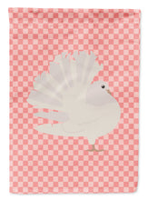Load image into Gallery viewer, Silver Fantail Pigeon Pink Check Garden Flag - Outdoor Decorative Yard Flag