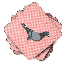 Load image into Gallery viewer, Racing Pigeon Pink Check Foam Coaster  BB7951FC