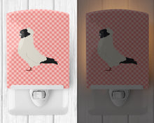 Load image into Gallery viewer, Nun Pigeon Pink Check Ceramic Night Light BB7952CNL