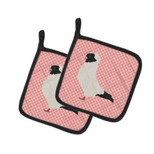 Load image into Gallery viewer, Nun Pigeon Pink Check Pot Holders - Set of 2 - Heat-Resistant Kitchen Essentials BB7952PTHD