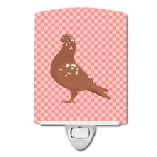 Load image into Gallery viewer, African Owl Pigeon Pink Check Ceramic Night Light BB7953CNL